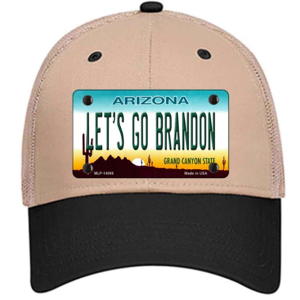 Let's Go Brandon Arizona Metal on Trucker Mesh Hat - Khaki
